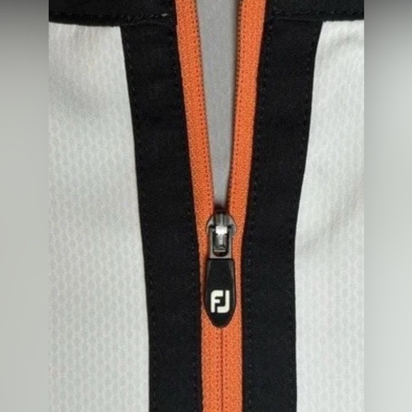 Foot Joy Golf Wind Shirt Jacket Mens L Quarter Zip Pullover Gray Black Poseidon - Picture 8 of 14